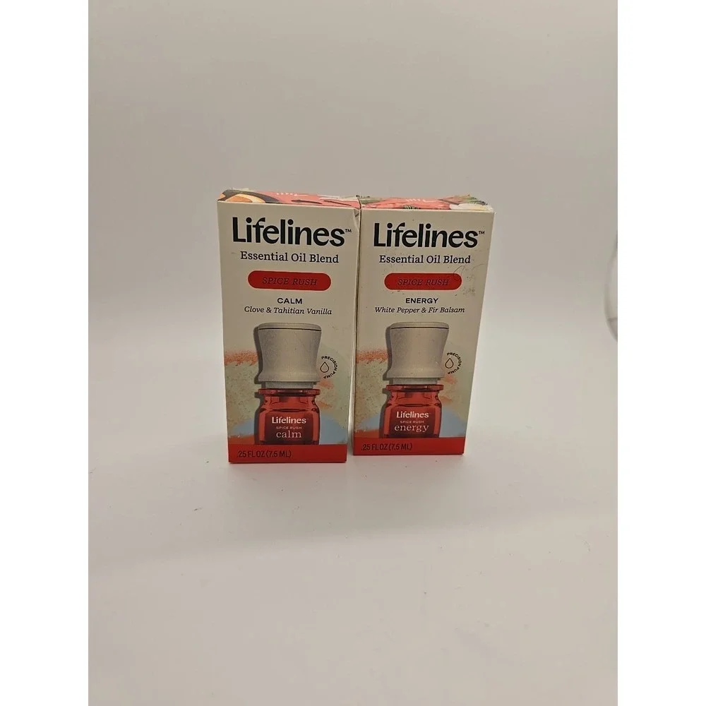 Lifelines Essential Oil‎ Blend 2 Pk- FOCUS Spice Rush .25 oz-New